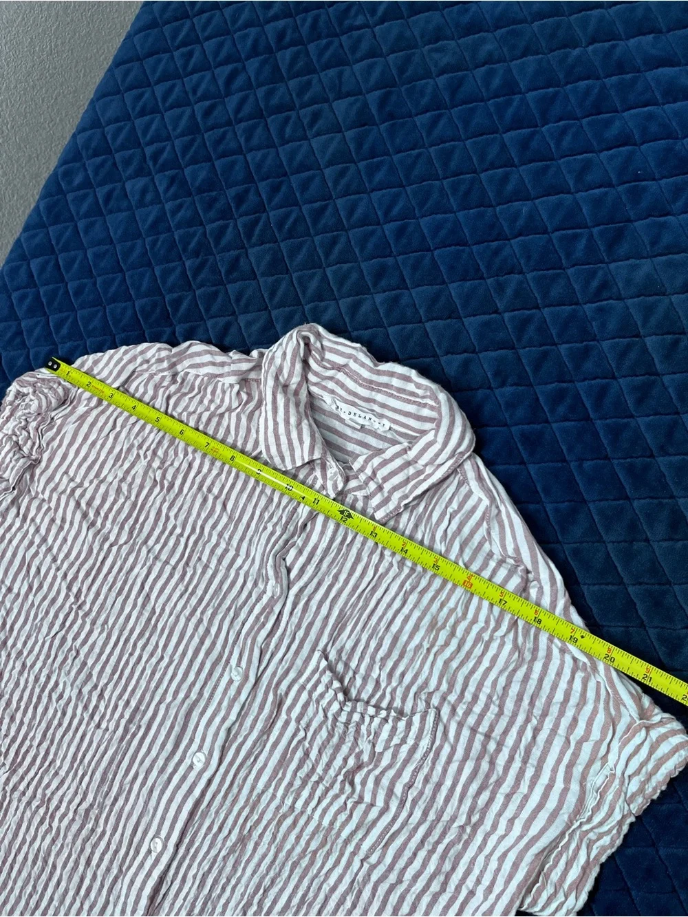 Jane and Delancey White Button-Down with Light Pink Stripes - Cute Casual - Med*